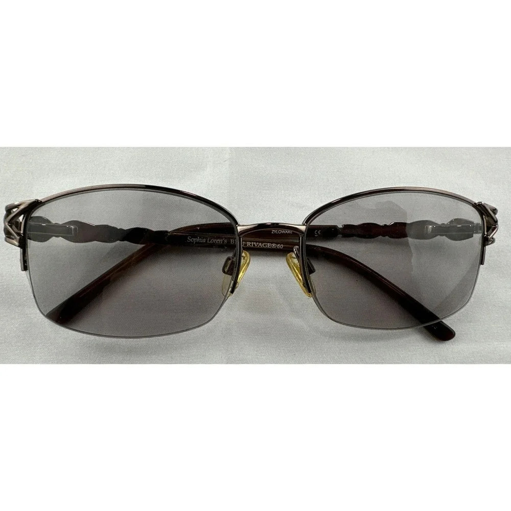Sophia Loren's Beau Rivage 60 Eyeglasses Frame Women's Gunmetal Half‎ Rim 53-17